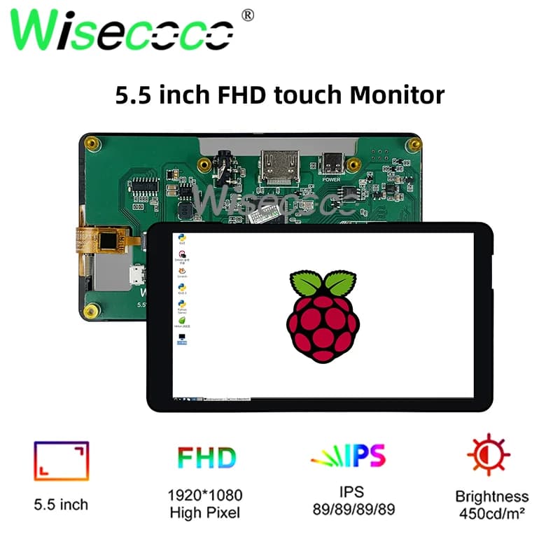Raspberry Pi Touchscreen 5.5 pollici 1920x1080 IPS Raspberry pi Monitor Android Linux TV Box Android tutto In un Monitor