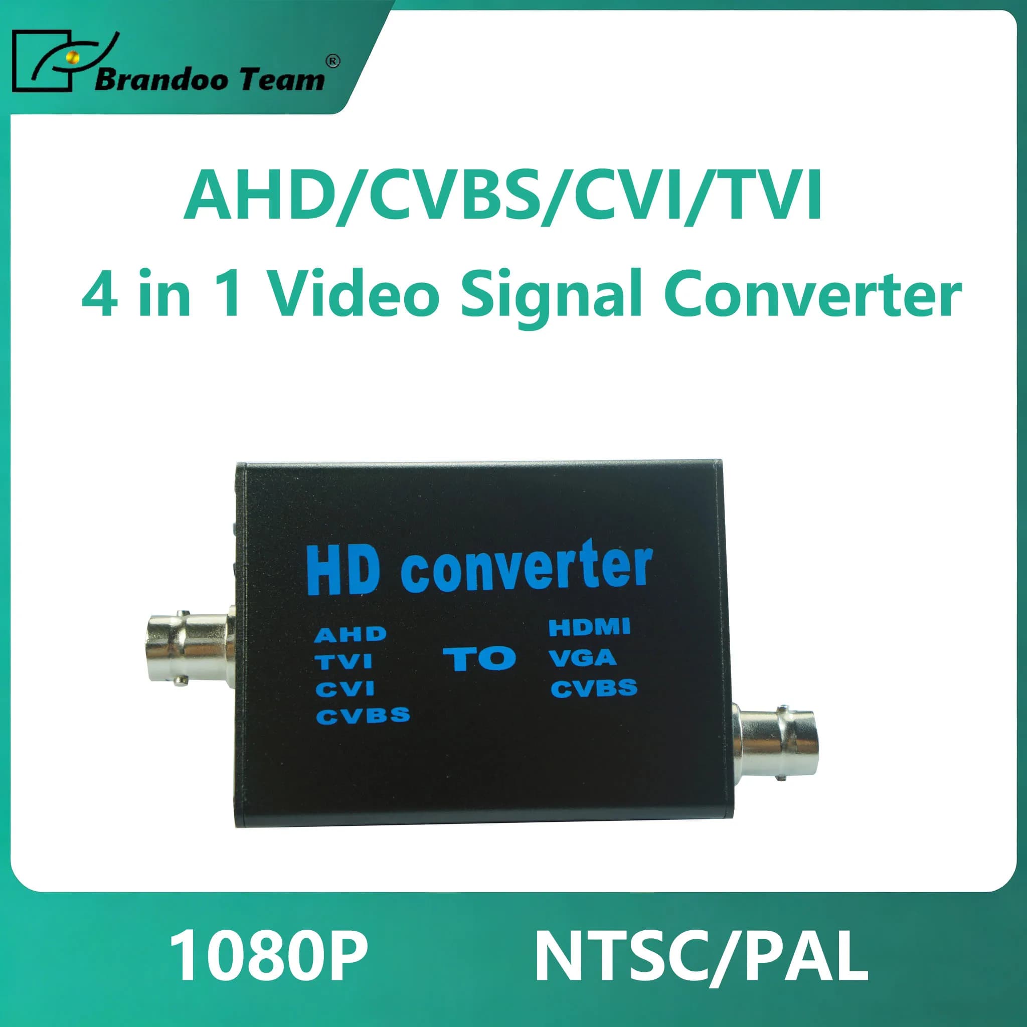 Convertitore video segnale analogico TVI AHD CVI a HDMI/VGA/CVBS TV digitale 4 in 1 Full HD 1080p per il monitoraggio della sicurezza NTSC/PAL
