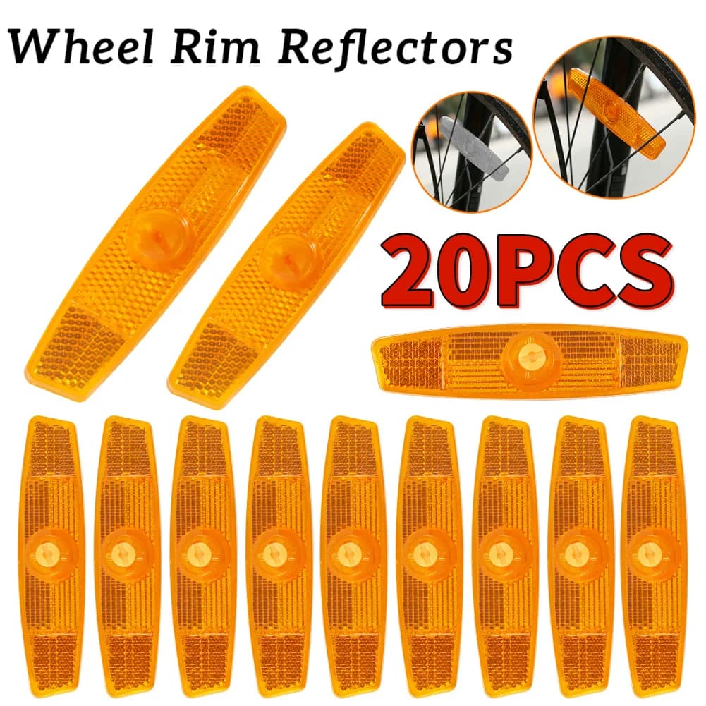 20PCS Riflettore per raggi bici MTB Cerchione per bicicletta Clip riflettente Parti di ciclismo Striscia riflettente a forma di pesce Anello in acciaio Riflettore