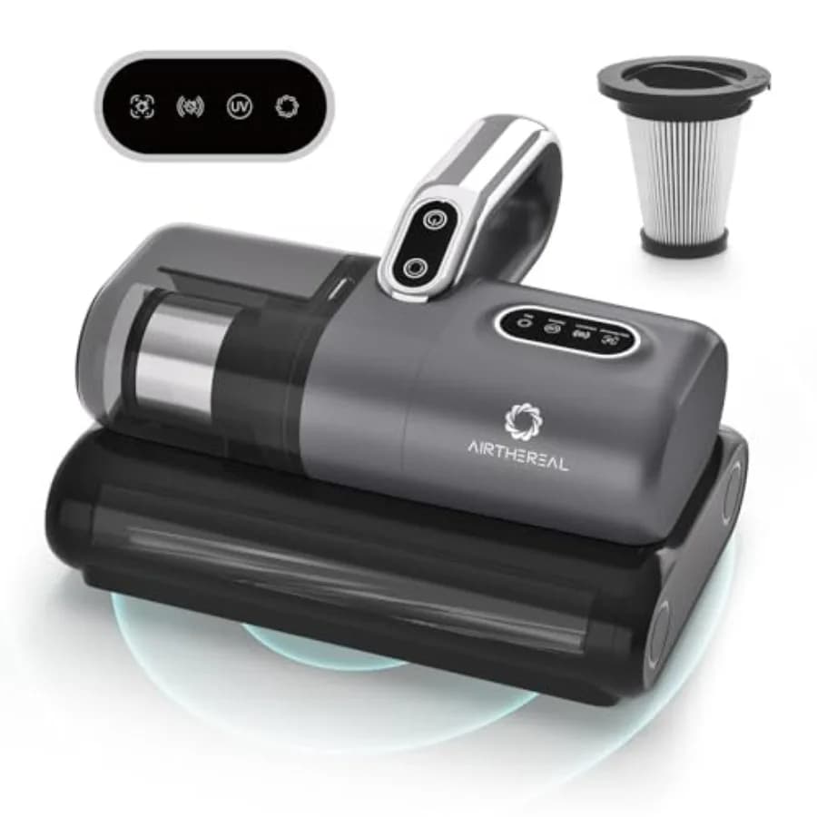 Aspirapolvere per Materassi M1 6 in 1 con Vibrazione ad Alta Frequenza - 80.000 RPM, Doppia Rotazione delle Spazzole, Luce UV-C, 14Kp