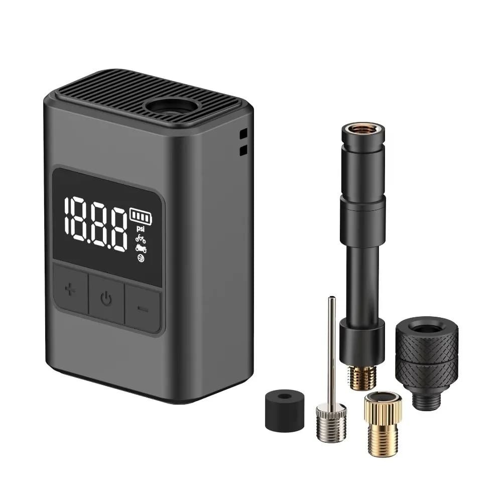 Mini Electric Bike Pump 1300mAh USB-C Rechargeable Electric Bicycle Air Pump 120PSI High Pressure Inflator Bike Accessories