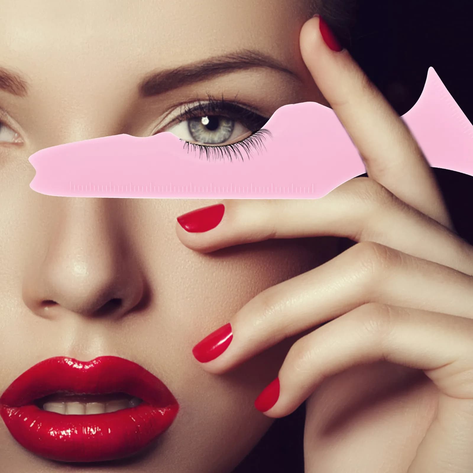 Multifunction Silicone Stencil for Eyeliner, Eyeliner Makeup Tool, Mascara and Lipstick Application