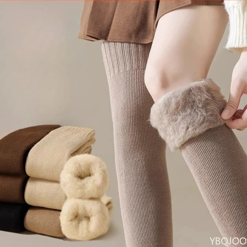 6 paia di calze da donna autunno inverno peluche spesse, calde e confortevoli, calze di protezione per ginocchia e gambe a tubo lungo