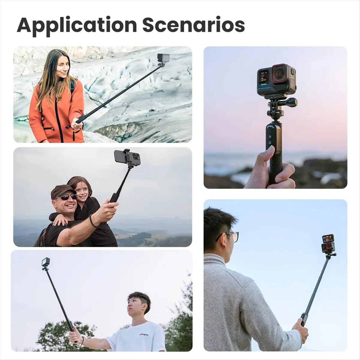 N05R AMAGISN Extendable Monopod Remote Control Waterproof Selfie Stick for Gopro Hero 8 9 10 11 12 13 for Insta360 X4 X3 Ace B