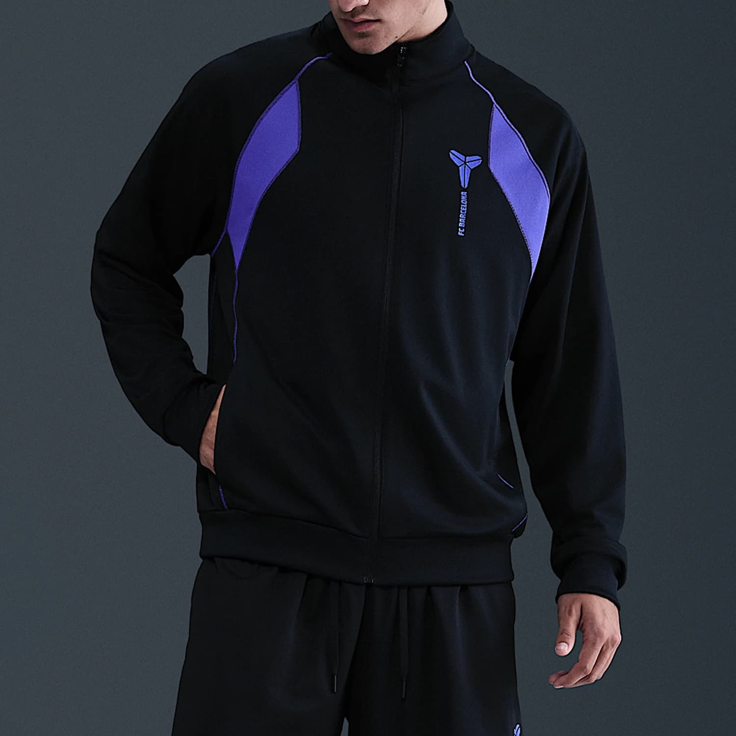 Nike genuine autumn men's soccer spliced stand up collar jacket HJ6391-010