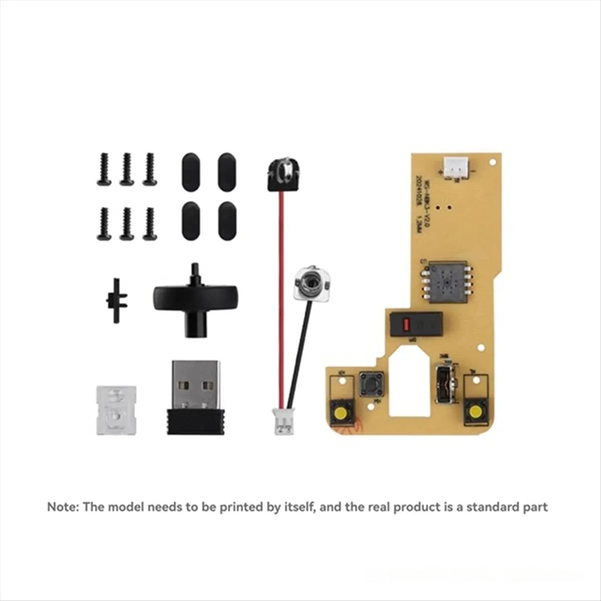 A49T For DIY 3D Printing Wireless Mouse Kit 002 Computer Mouse Components with Printer Parts and Hardware
