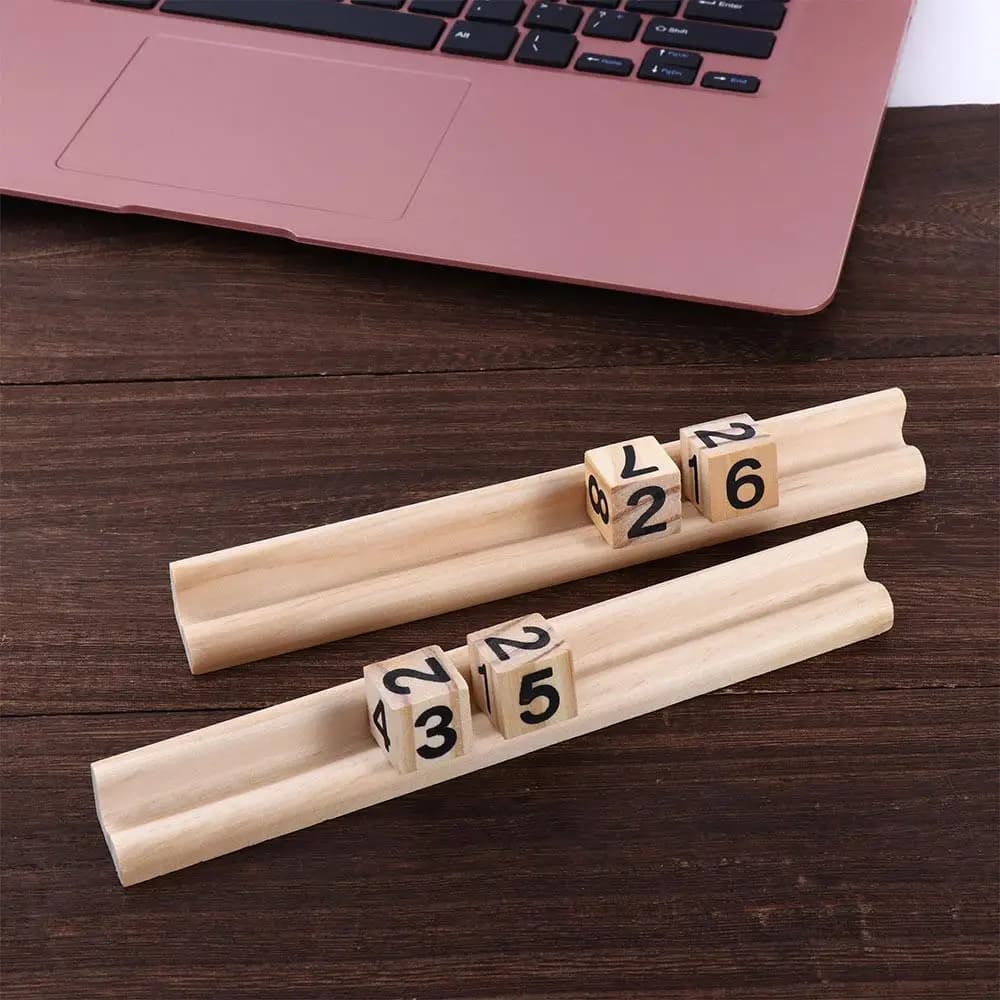 Domino Games Professional Player Wooden Mahjong Chickenfoot Mexican train Domino Holders Wood Domino Racks Domino Trays Holders