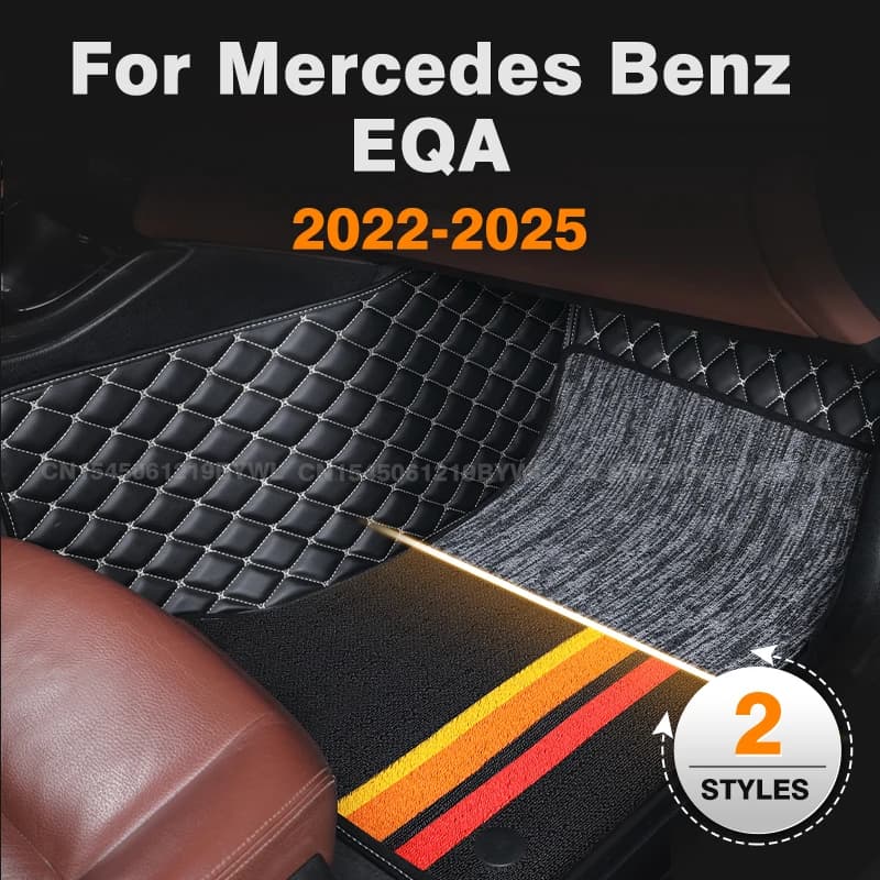 Per Mercedes Benz EQA 2022-2025 24 23 Personalizzato Doppio strato Tappetini per auto Automobile Tappeto Copertura Dettagli interni Accessori