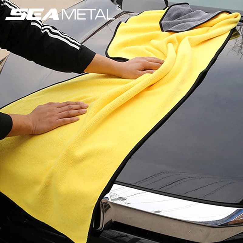 SEAMETAL Microfiber 400GSM Microfiber Car Wash Towels Clean Coral Velvet Two-sided High Water Absorption Cloth for Drying Car Washing