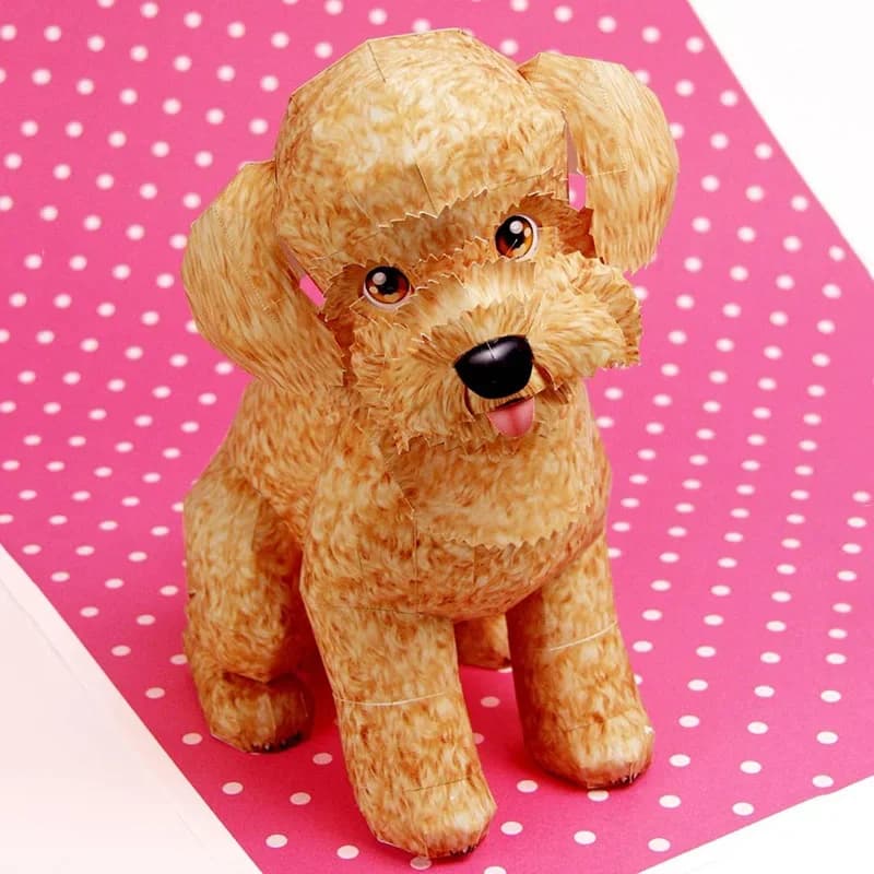 Toy Poodle Dog Folding Origami Art Mini Cute 3D Paper Model Papercraft Animal DIY Teens Adult Handmade Craft Toys QD-075