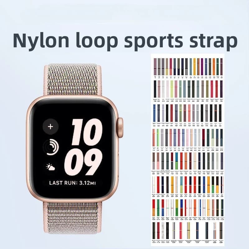 38/40/41/42/44/45/46/49mm Strap for Apple Iwatch Watch Strap Applewatch S1098se Velcro Nylon Braided Loop Strap