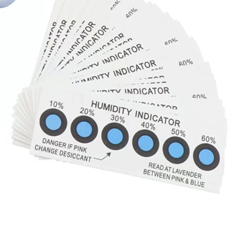 50 Pcs for testing 10%-60% humidity in closed containers Test paper card Blue six-point humidity indicator card