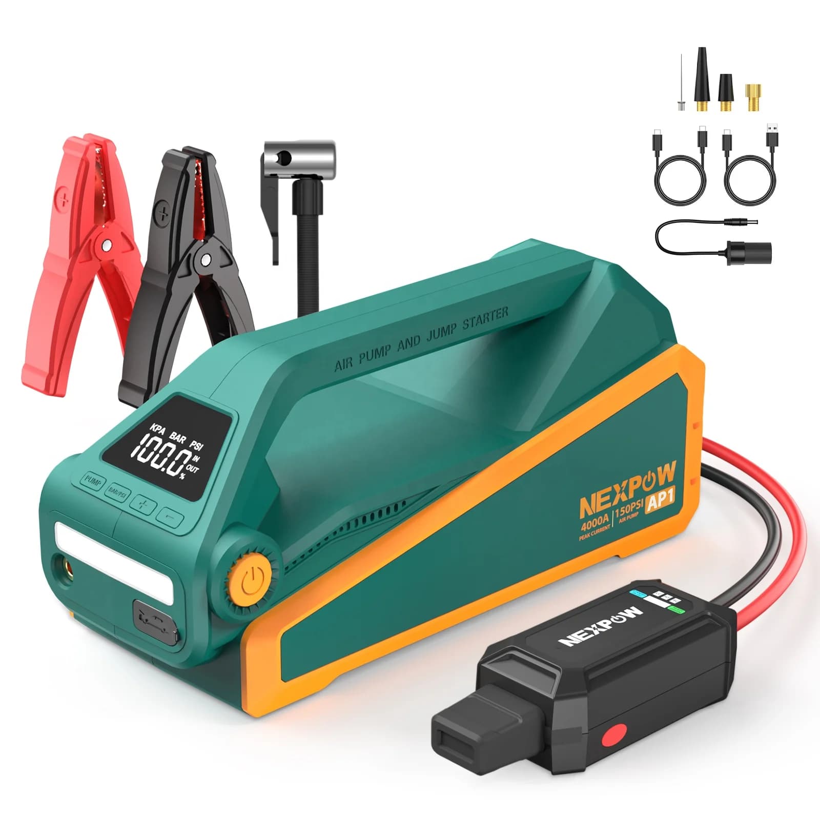 4000A Capacità della batteria Reale 20000mAh Avviatore di emergenza con pompa d'aria AUTO BOOSTER Strumenti di emergenza Batteria Booster 12V