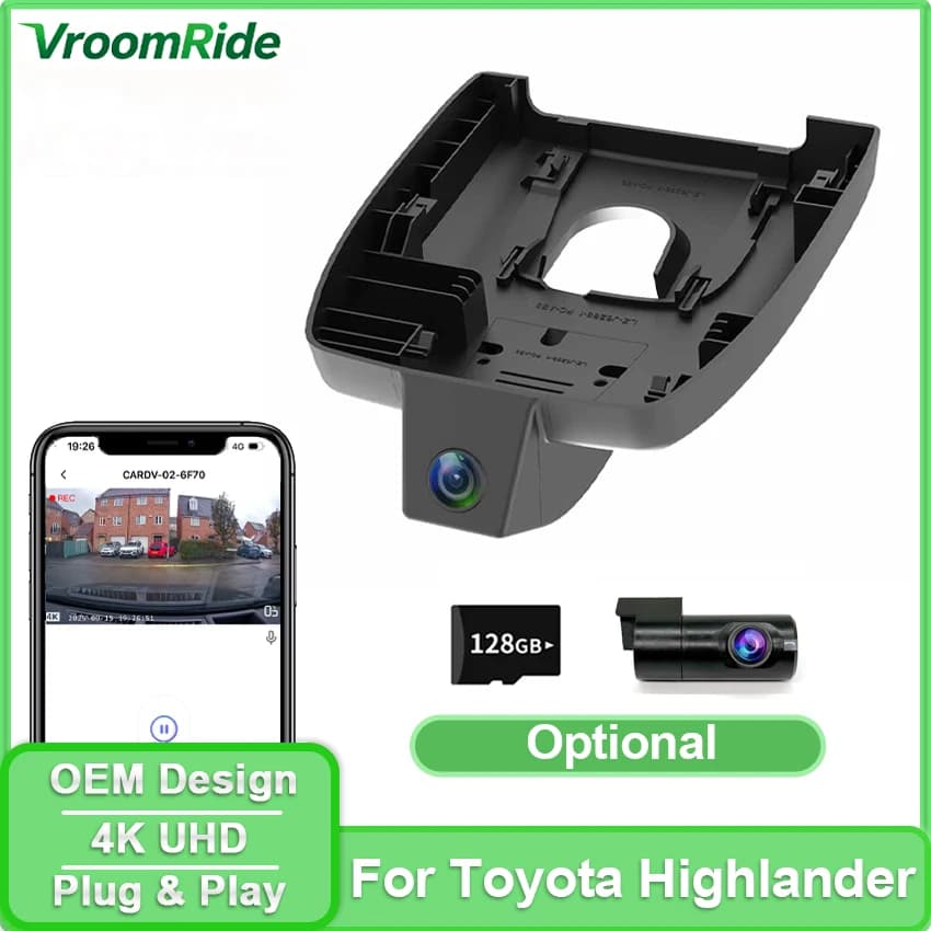 Per Toyota Highlander XU50 XU70 Per Toyota Highlander XLE LE 2017 ~ 2019 2020 2021 2022 2023 2024 2025 4K Auto Dvr Dash Cam macchina fotografica