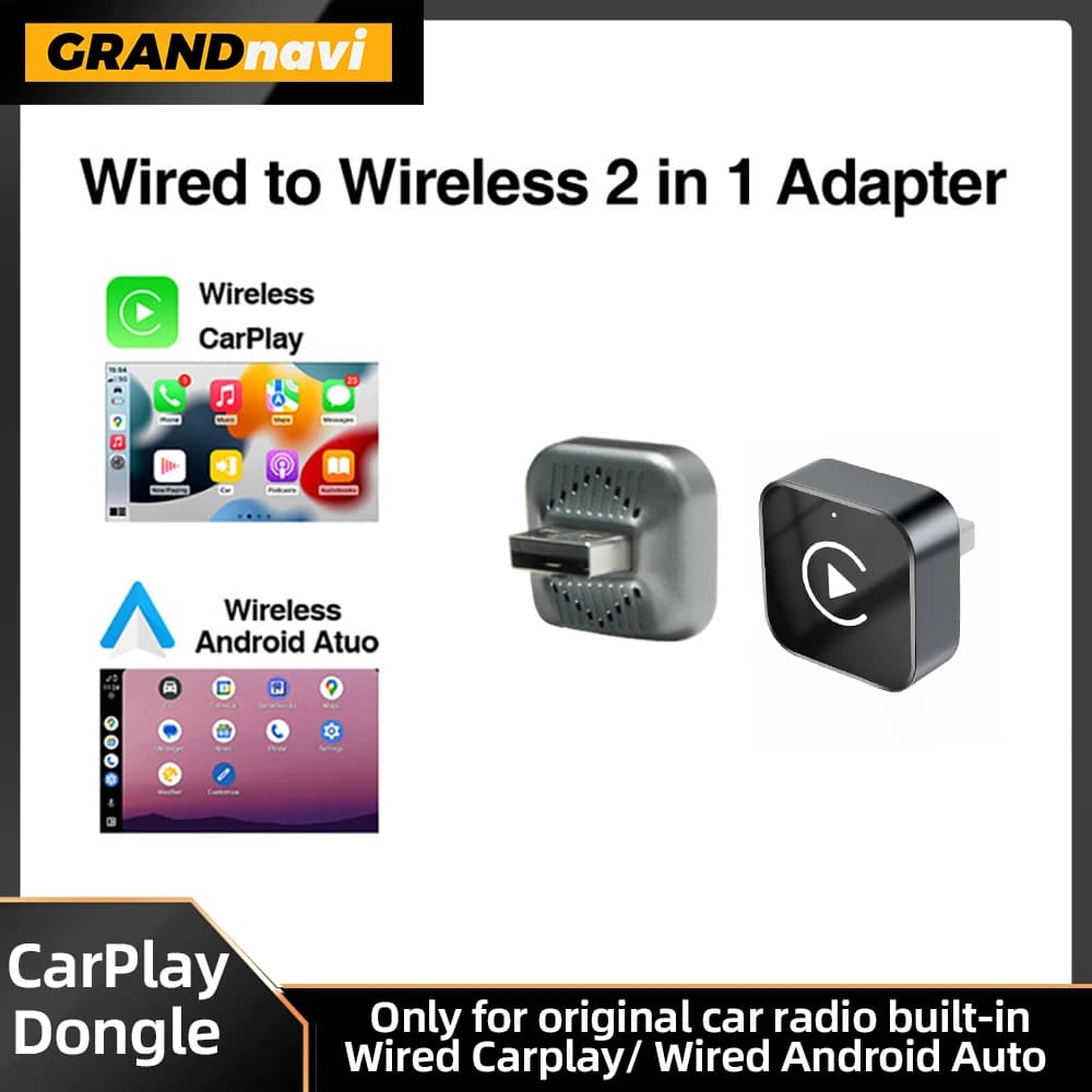 2IN1 Wireless CarPlay Android Auto Dongle Adattatore Smart Mini Box USB Plug Play Per VW Toyota Nissan Honda Ford Benz KIA Audi