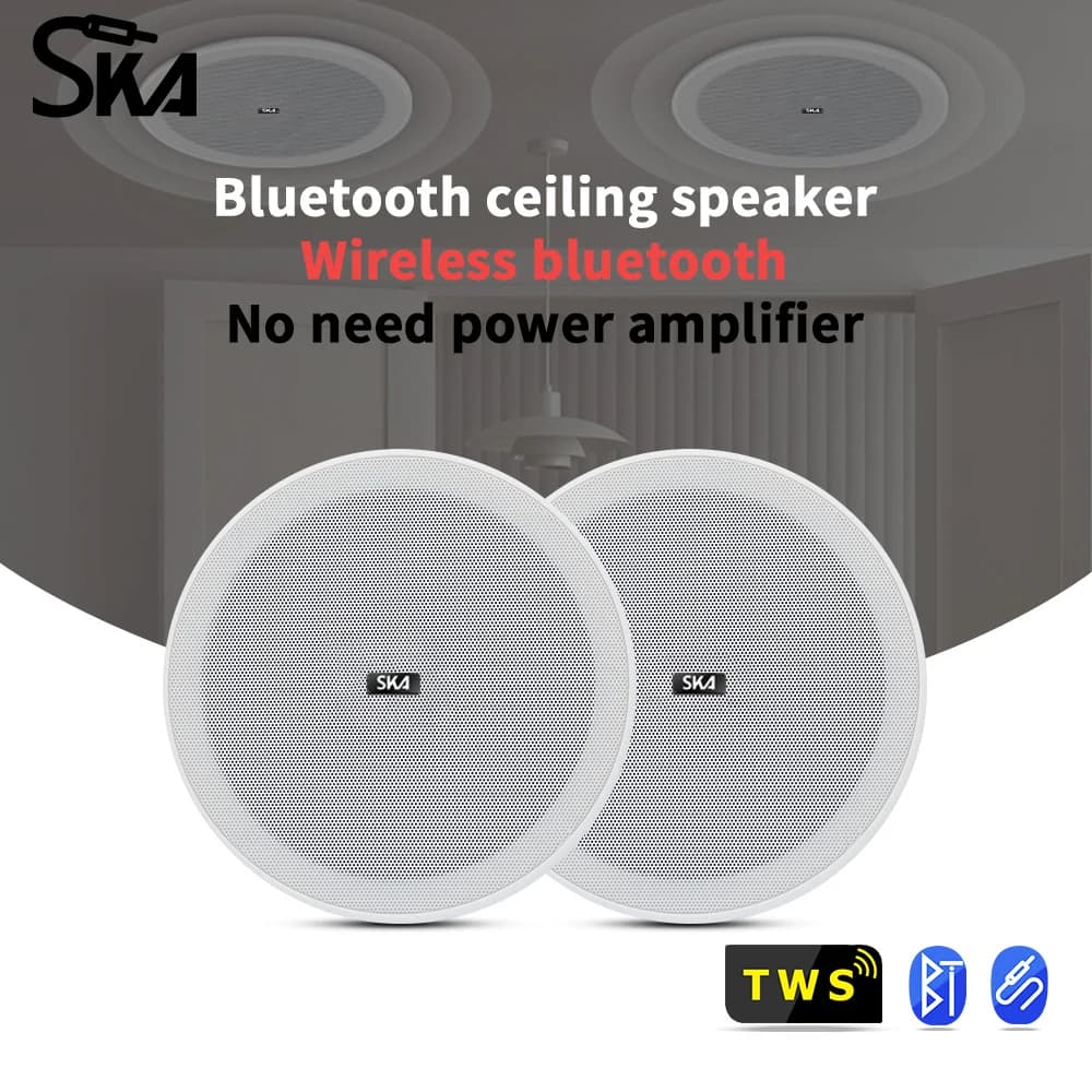Altoparlante Bluetooth da soffitto da 6 pollici 10W da incasso a soffitto Altoparlante da parete Amplificatore incorporato Altoparlante attivo TWS per Home Theater