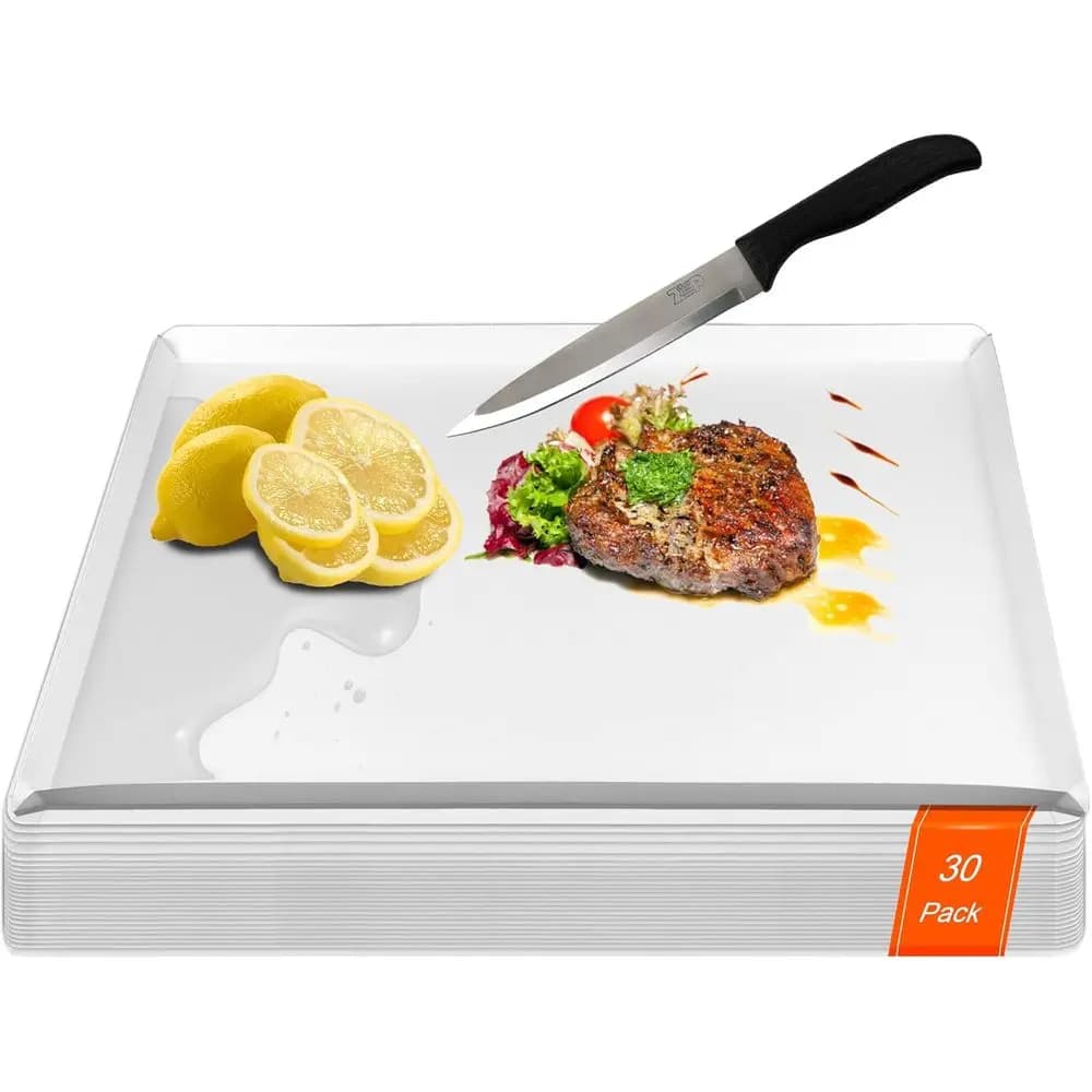 Disposable Cutting Boards 30 Count, Collapsible Cutting Board Sheet with Built-in Crease, Flexible Plastic Cutting Mat for Kitch