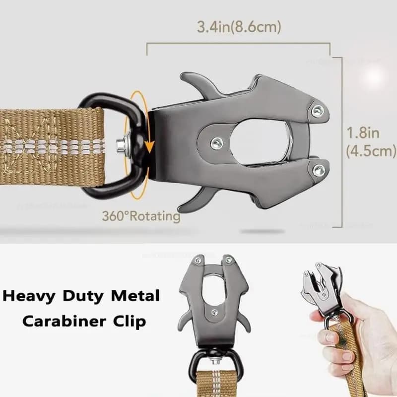Guinzaglio Tattico Resistente per Cani con Cintura di Sicurezza per Auto, Anti-Shock, Elastico, Riflettente, per Addestramento, per Cani di Taglia Grande, Design Anti-Trazione