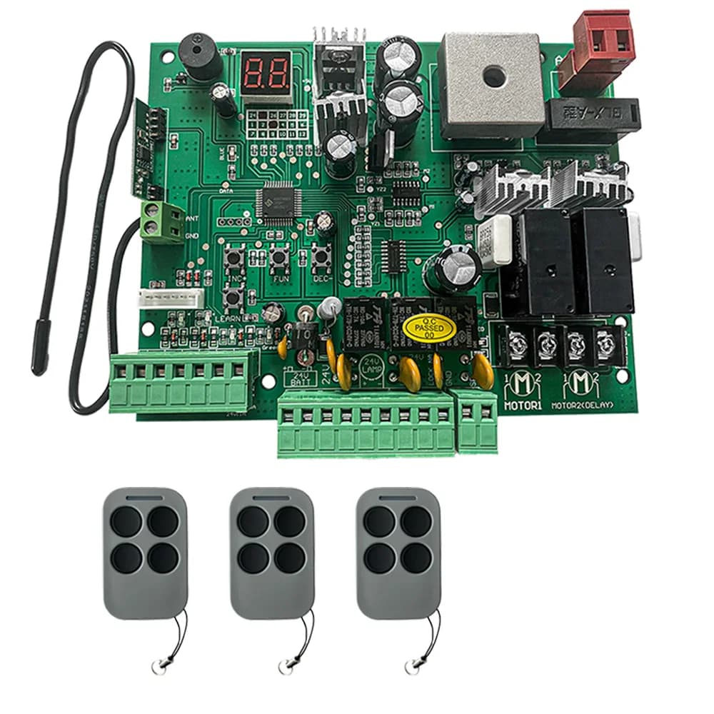 Scheda di controllo PCB AC 24V per cancello elettrico Cancello battente Apriporta automatico per cancello 433.92mhz Rolling code Telecomando