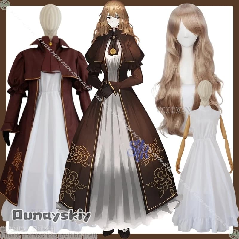 Catherine Cosplay Anime Gioco Limbus Company Costume {Anna zhang Online} Abito Lolita dolce marrone stile palazzo vintage Halloween