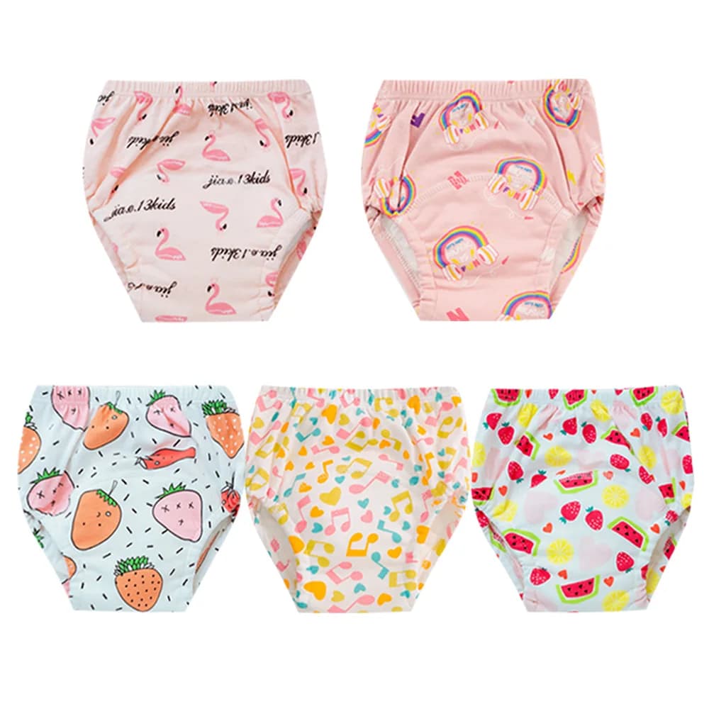 5 pz/lotto Del Bambino Del Cotone Pantaloni Da Formazione Mutandine 6 Strati Pannolini di Stoffa Impermeabili Riutilizzabili Toolder Pannolini Pannolini Biancheria Intima Del Bambino