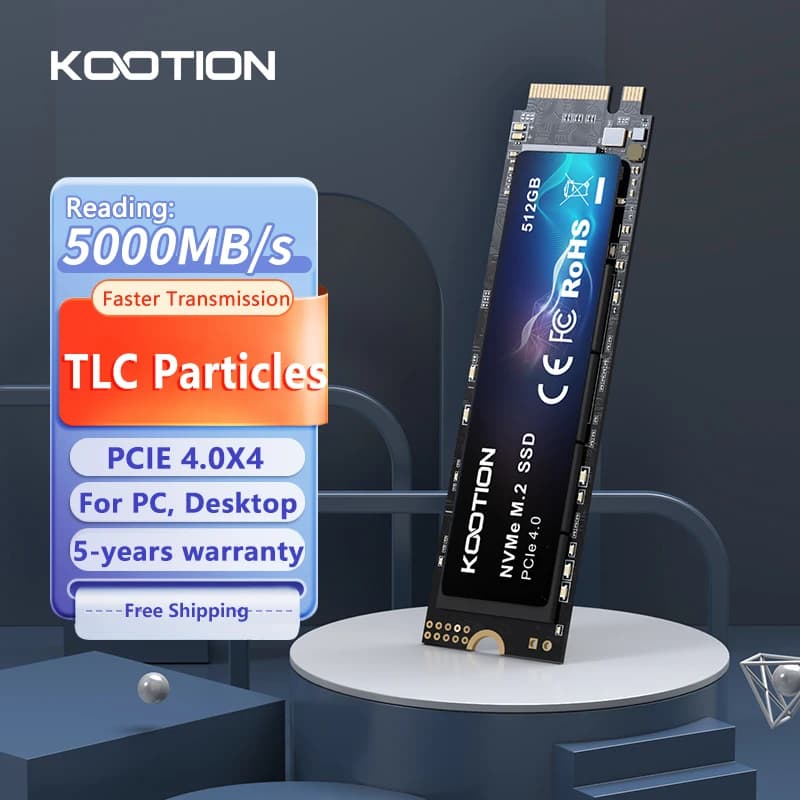 KOOTION M2 SSD NVME 256GB 512GB Gen4 * 4 Unità a stato solido PCIE 4.0X4 2280 Disco rigido interno HDD M.2 SSD per PC portatile Desktop