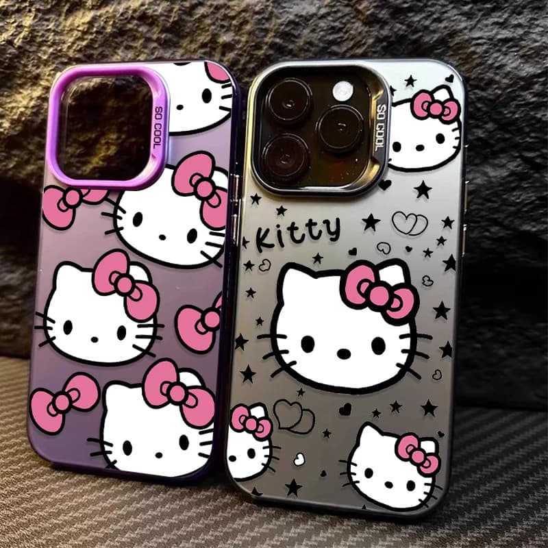 Cover Antiurto per Samsung Galaxy S25 Edge S24 S23 S22 S21 S20 Ultra Plus FE A56 A36 A26 con Design Cartoon Sanrio Hello Kitty