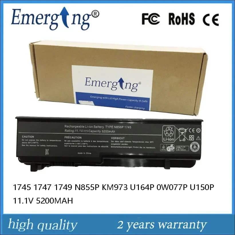 Batteria del computer portatile da 11,1 V per Dell Studio 17 1745 1747 1749 N855P KM973 U164P 0W077P U150P
