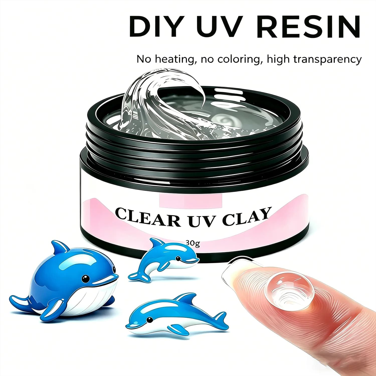 Resina Polimerica UV Trasparente per Artigianato 3D, Creazione di Gioielli Fai-da-Te, Stampi in Silicone, Colata Cristallina, Arte in Miniatura e Resina Artigianale