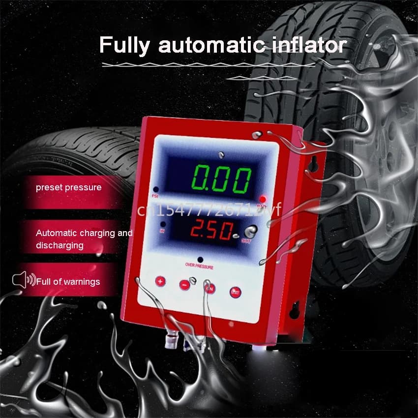 Gonfiatore completamente automatico ad alta precisione 110 V-220 V per pneumatici per auto 45 W impermeabile e antiruggine