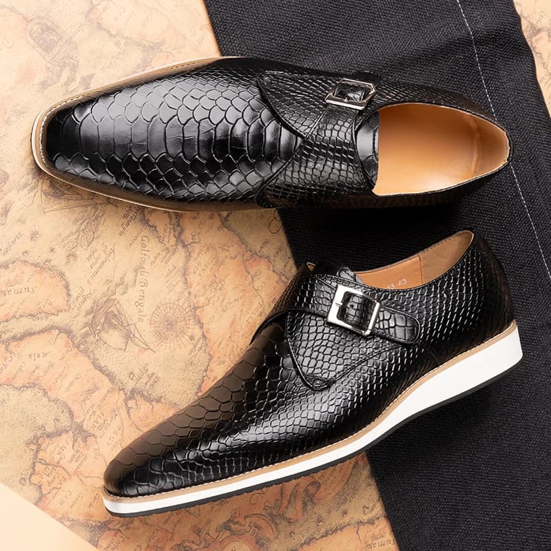 Scarpe Casual da uomo nuova moda in vera pelle Business Office naturale fatto a mano confortevole fibbia classica scarpa da uomo stile monaco