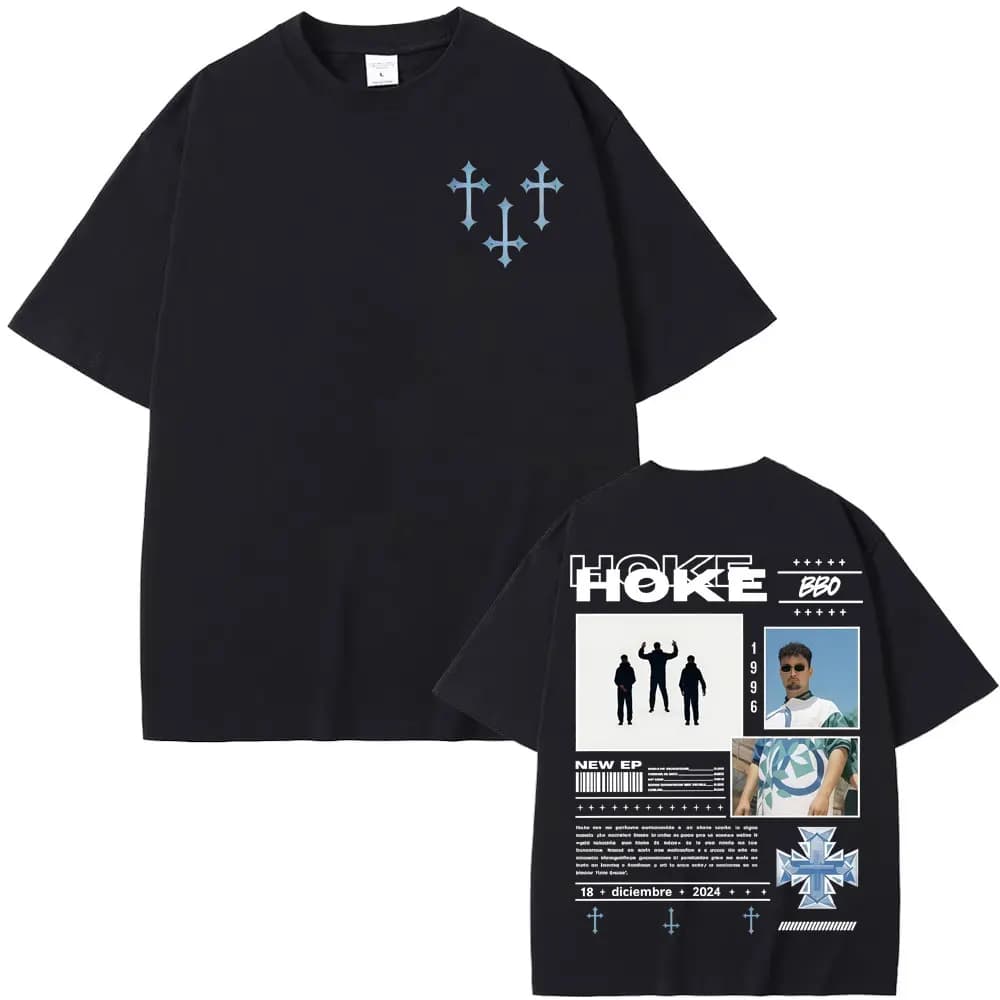 Rapper Hoke Bbo Tour 2025 T-shirt grafica Abbigliamento da uomo T-shirt hip-hop gotica Harajuku T-shirt oversize in cotone con o-collo casual