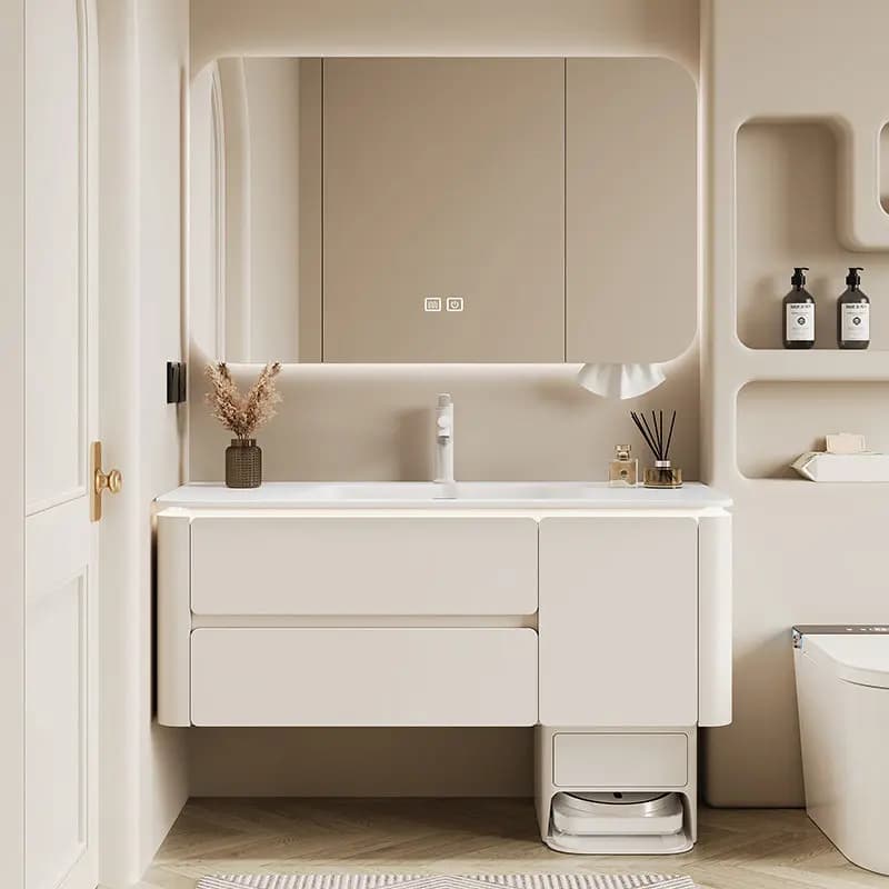 Piccolo armadietto da bagno portaoggetti Saint Vanity Lavandino Armadietto da bagno Attrezzatura per lavatrice Cassettiera bianca Tendance