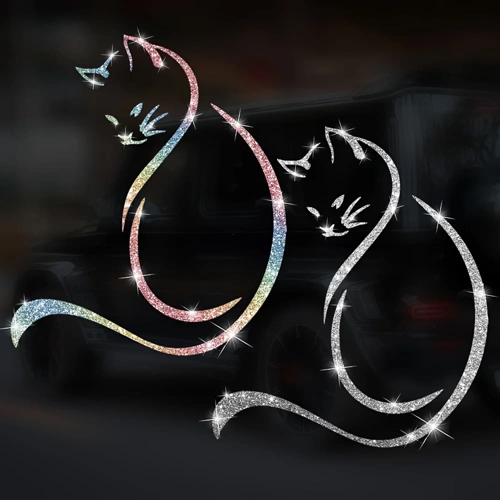 1pc imitazione diamante glitter moda gatto adesivi per auto decalcomanie in vinile impermeabili autoadesive per decalcomanie in vinile per carrozzeria finestra auto