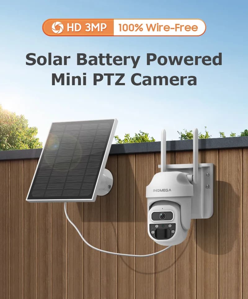 INQMEGA 3MP 4G Telecamera esterna solare WIFI Wireless PIR Rilevazione umana Visione notturna Video di sicurezza impermeabile IP PTZ Camara