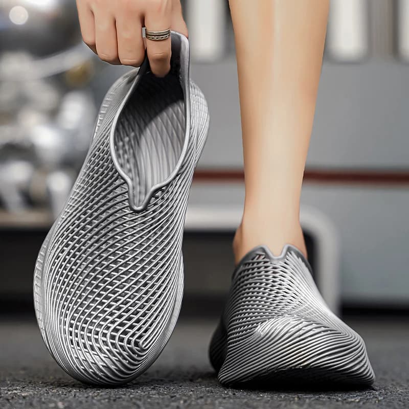 Summer Men'S 3D Printed Casual Shoes Breathable Hollow Comfortable EVA Soft Soled Hiking Shoes Suitable For Outdoor Water Wading