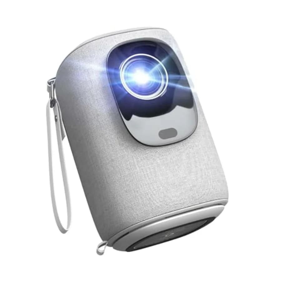 Mini Proiettore Portatile con Connettività WiFi e Bluetooth per Uso Esterno, 550 ANSI Lumen, Design Ultra Silenzioso con Protezione dalla Polvere