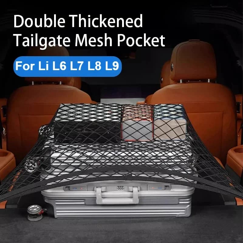 For Li Lixiang L6 L7 L8 L9 2024 2023 2022 Car Styling Trunk net fixed pockets to store luggage network accessories Auto