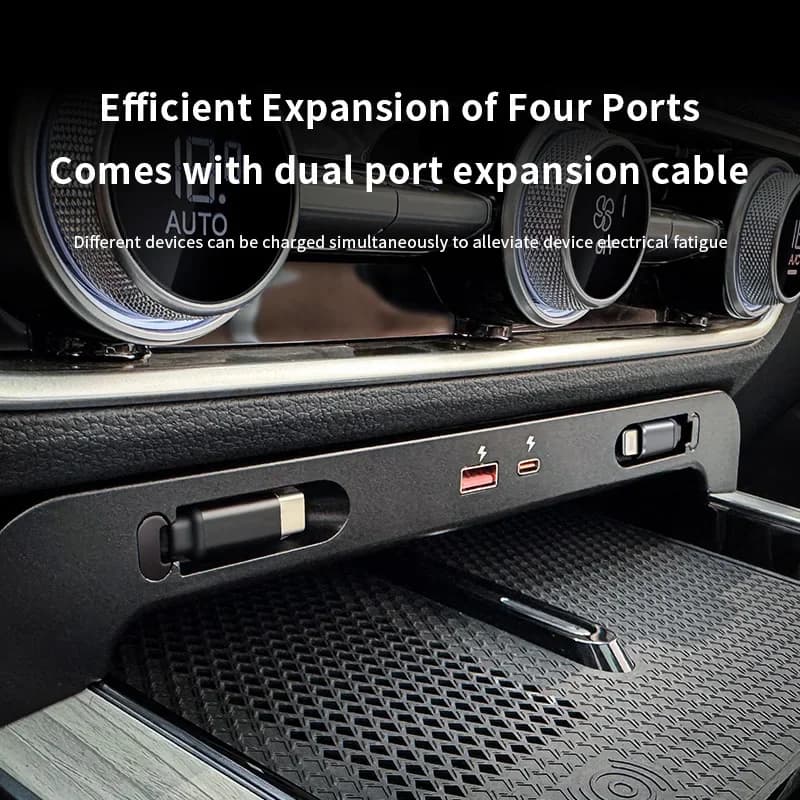 2023-2025 Per Hong Qi HS5: Stazione di Ricarica Rapida per Auto 130W, Splitter Accendisigari, Convertitore USB