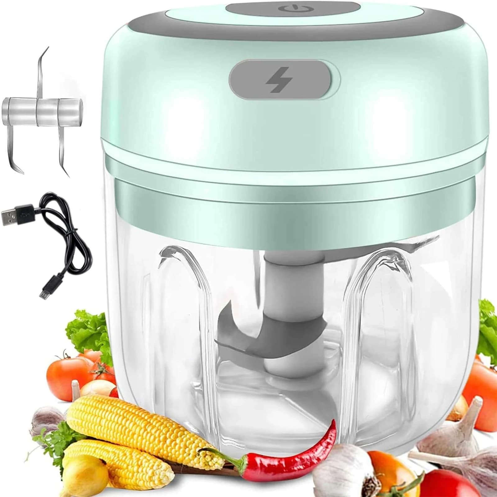 Garlic Masher Electric Mini Food Chopper Vegetable Meat Salad Onion Mincer Herb Veggie Cutter Blender Processor Kitchen Tool