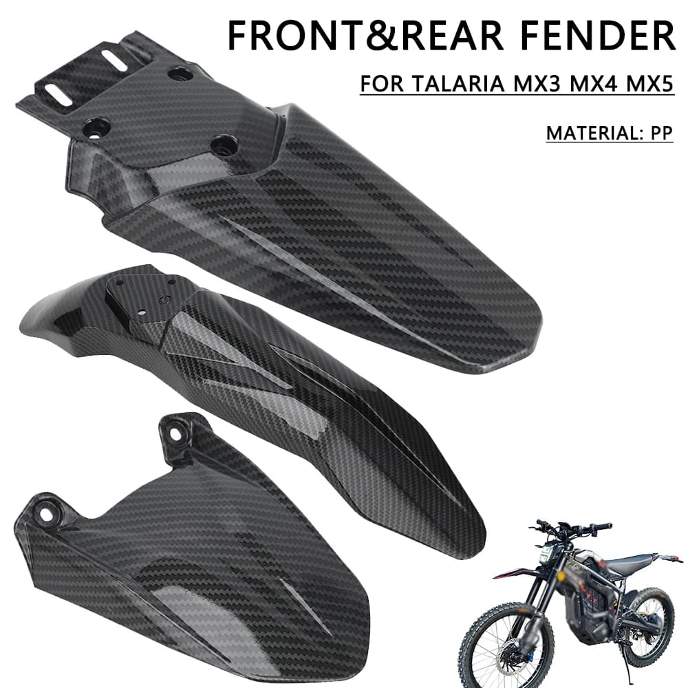 Anteriore Parafango Posteriore Parafango Protezione Ruota Moto Accessori Per Talaria Sting MX3 MX4 MX5 Bici Elettrica In Fibra di Carbonio