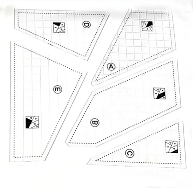 3/4/5 pezzi modello per quilting righello per cucire macchina da cucire patchwork kit per cucire righelli per taglio di stoffa fai da te