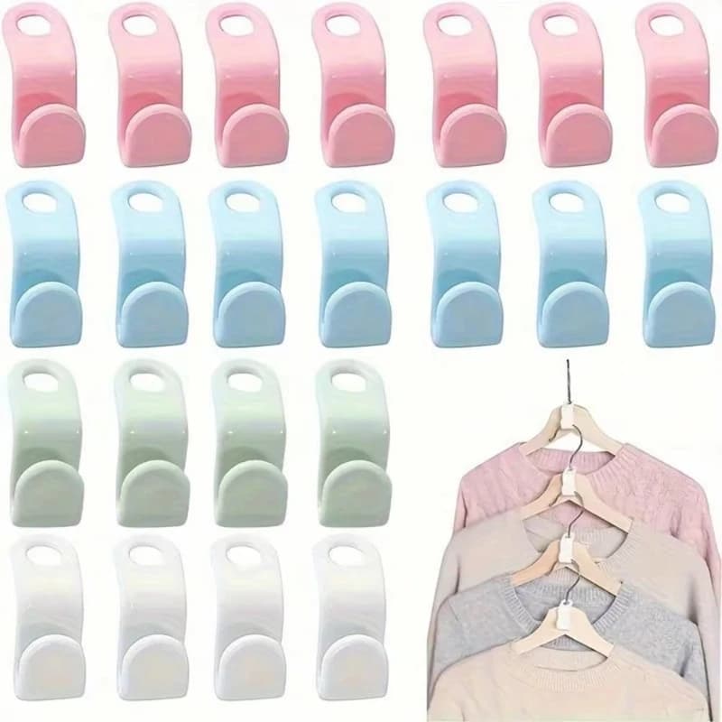 10/20 Pieces Mini Hooks Connectors for Plastic Hangers, Waterfall Organizer Save Space for Wardrobe