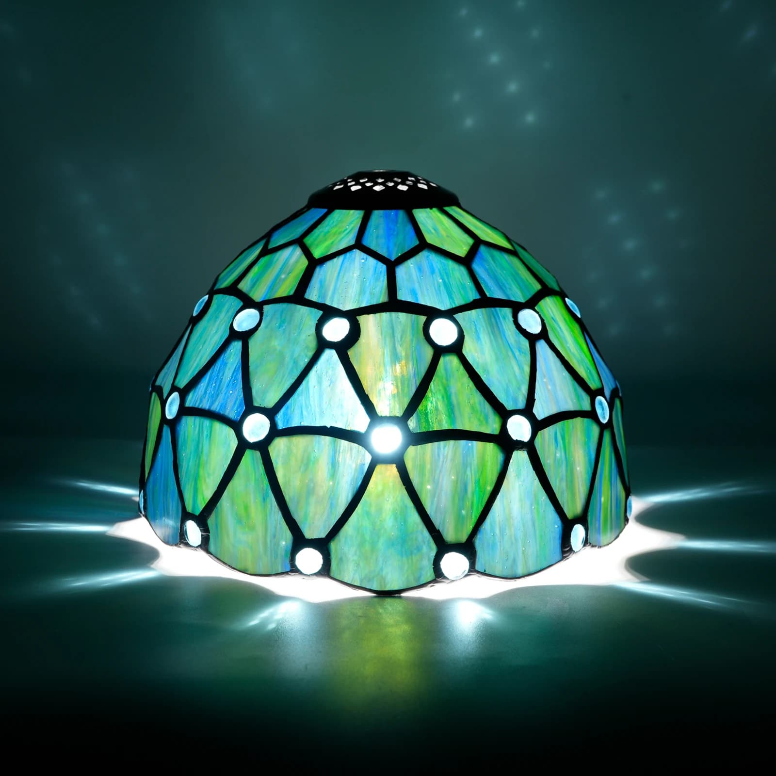 Paralume Tiffany Piccolo di Ricambio, Solo Paralume in Stile Vetro Colorato da 8 Pollici, Adatto per Lampada da Tavolo, Lampada a Sospensione, Plafoniera