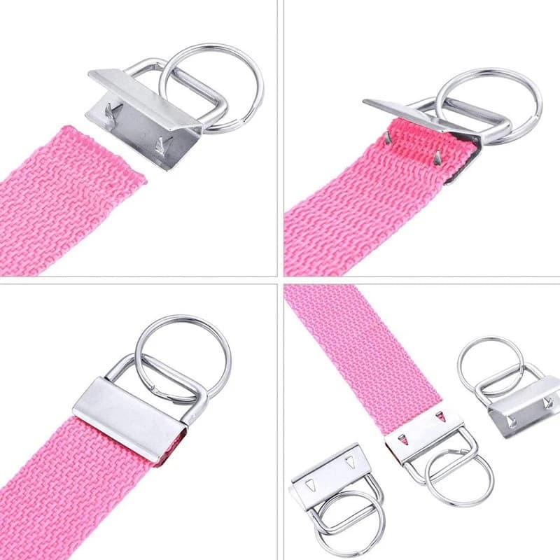 ABHI-60 Pieces 2.5 Cm Keychain Accessories Set with Pins for Cordini Creation and Key Laces