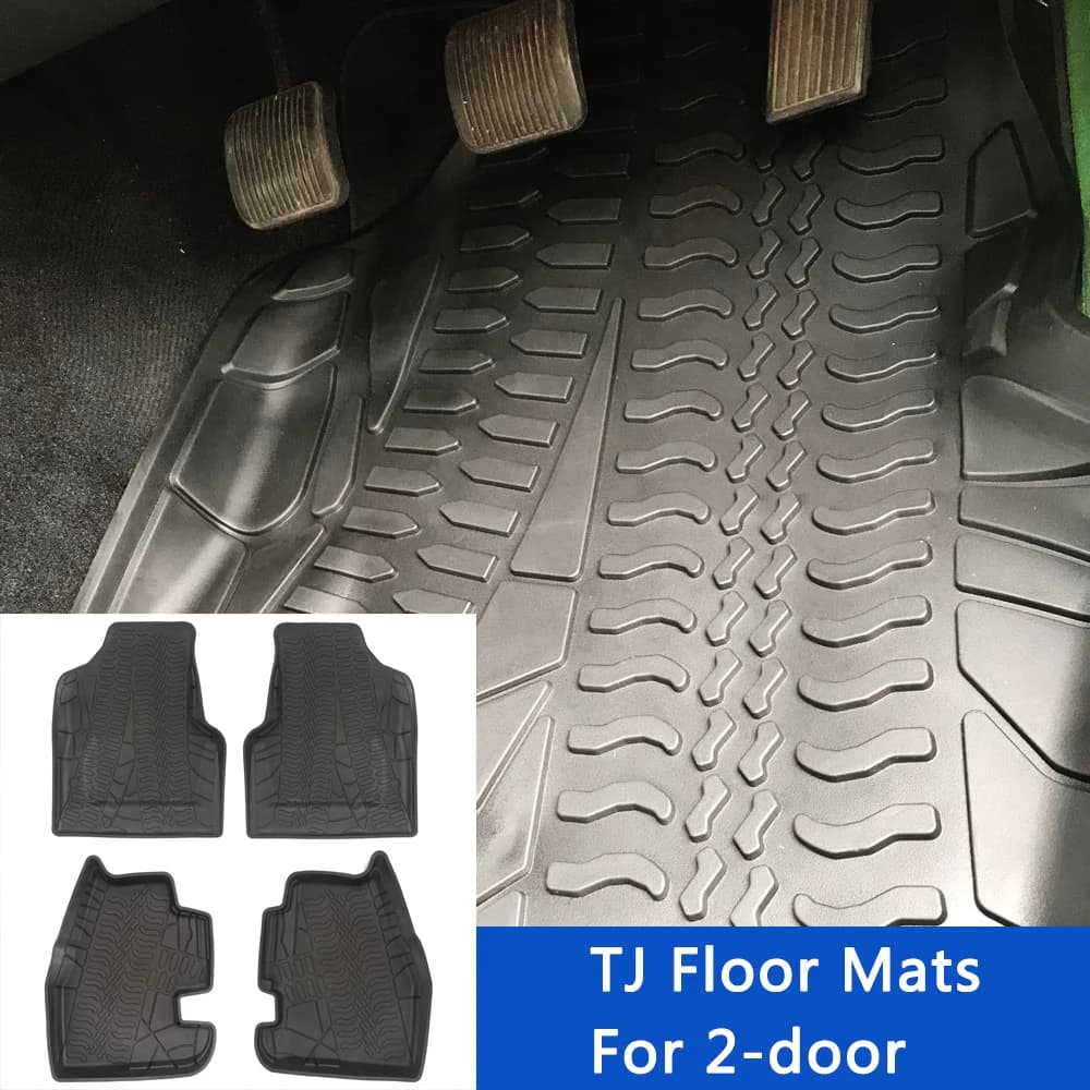 Car Mats in TPE Lantsun T009, Floor Protection for Jeep Wrangler TJ97-06 2 Doors, Interior Accessories