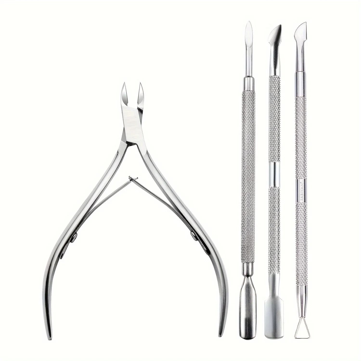 1/4 pezzi pinze per cuticole e kit taglierina, lima per unghie dei piedi, rimozione smalto per unghie, trimmer per spingi cuticole, strumenti per manicure in acciaio inossidabile