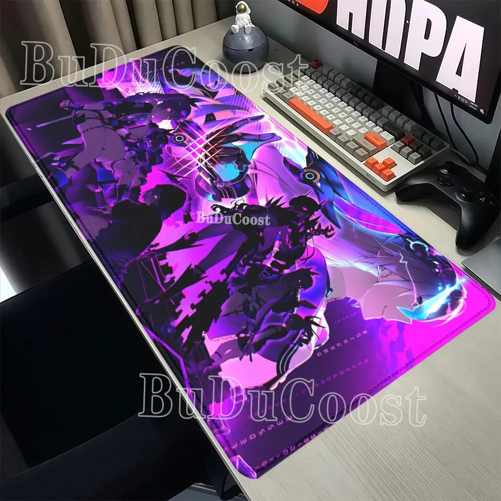 Tappetino per mouse HSR Honkai Star Rail Silver Wolf LV.999 Tastiera da gioco Accessori per ufficio Tappetino per mouse da gioco Stampa HD con bordi rifiniti Tappetino da scrivania