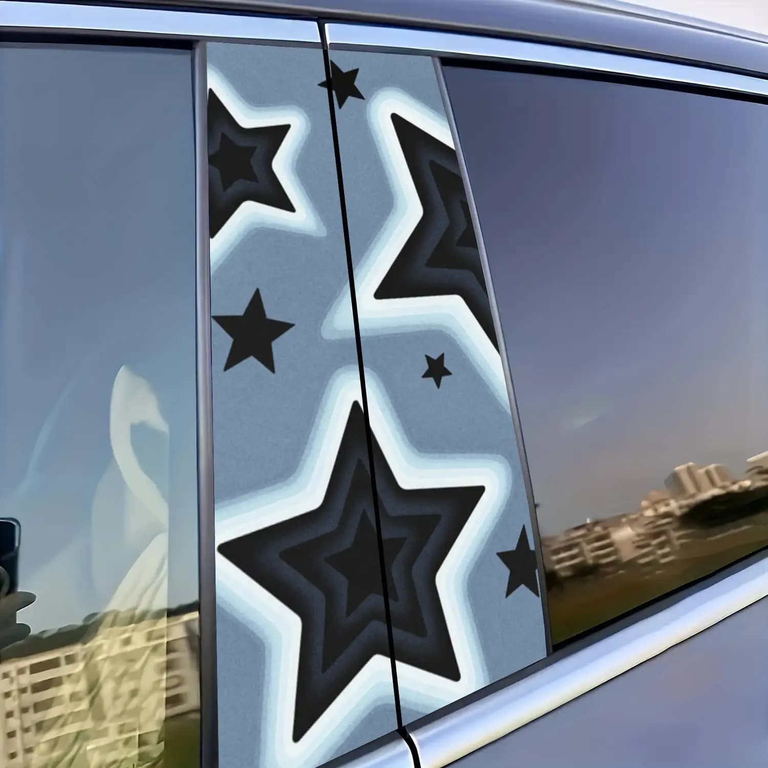Set di adesivi in vinile per montante B (2 pezzi), design impermeabile, resistente ai raggi solari e ai graffi. Questi adesivi sono adatti per
