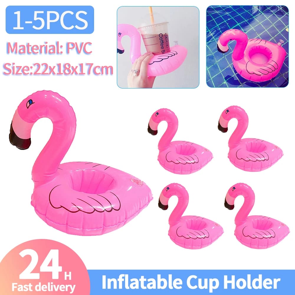 1/3/5Pcs Inflatable Floating Glass Holders Flamingo Underwater Pool Toys PVC Pool Toys For Hawaiian Holiday Lu Pool or Beach